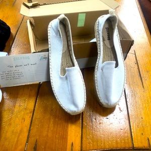 New Soludas platform smoking slipper white